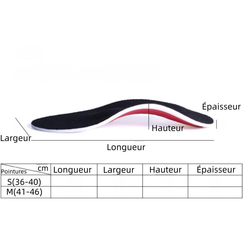 physeli ArchiStep | Semelles de Soutien de la Voûte Plantaire - intérieures respirantes, intérieures découpables,élastiques, pour homme et femme, pour le bureau.