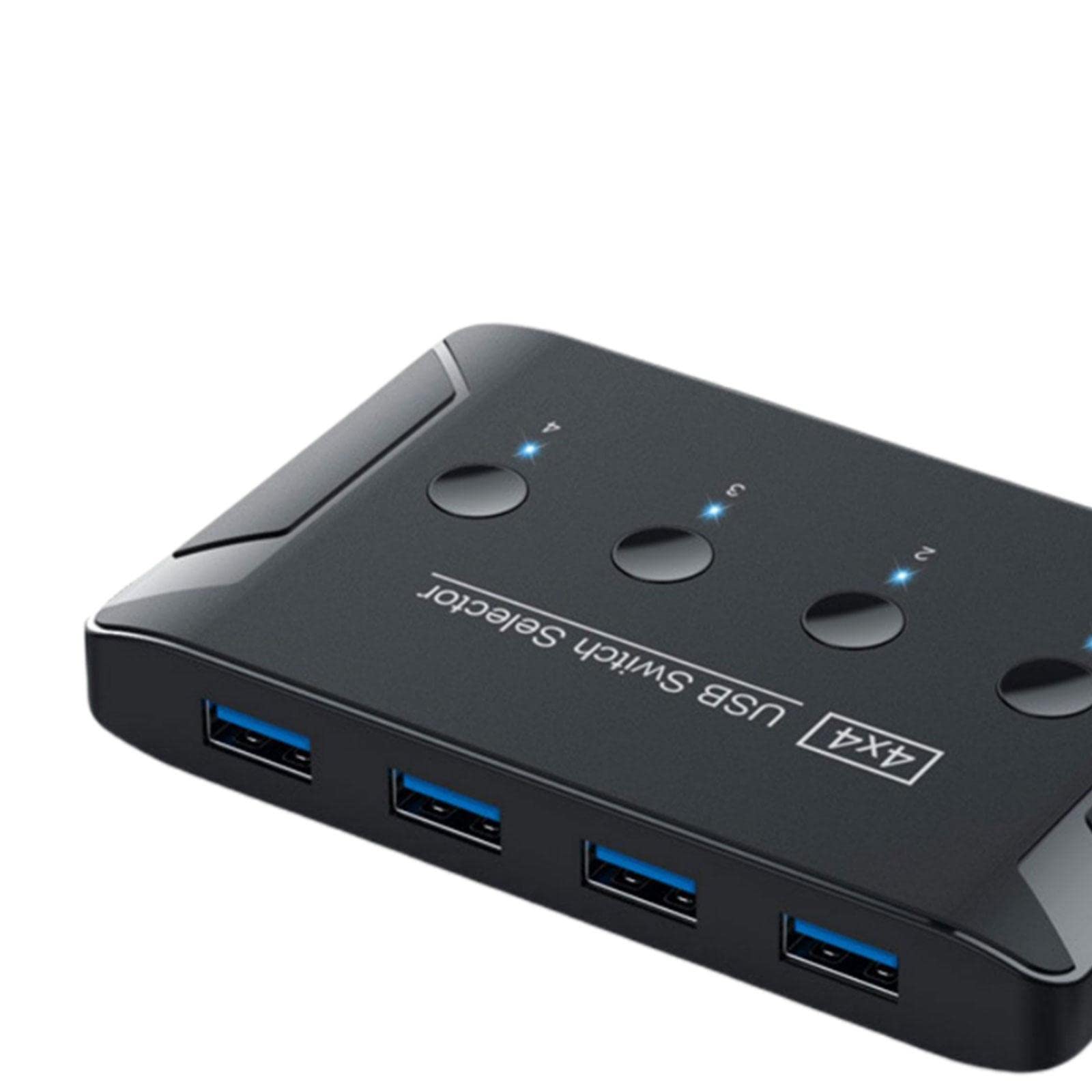 predolo 5 Stück USB 3.0 Switch Selector 4-Port Umschalter USB Peripheriegeräte Hub Adapter Werkzeugloses Umschalten für Büro Heim Arbeitsplatz