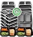 Meal Prep Containers Compartment Food Prep Containers Bento Box BPA-Free Food Storage Containers with Lids-Reusable Meal Prep Containers (Black 20-3)