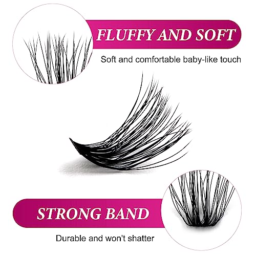 Fadlash Lash Clusters 240Pcs 40D 12-18Mm Mixed Tray 3D Effect Eyelash Glue For False Lashes Super Strong Hold Eyelash Clear Lash Glue thumb #2