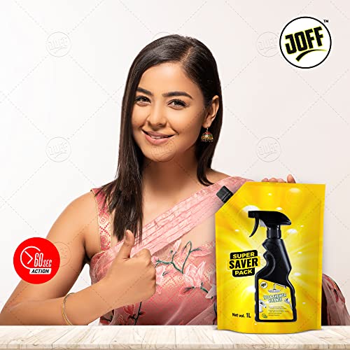 Image of JOFF Tap and Shower Cleaner - Super Saver Refill Pack 1L | Removes Limescale, Hard Water Stains & Soap Scum | Powerful Deep Cleaning for Sparkling Faucets & Showerheads - Fast Action & Easy Use