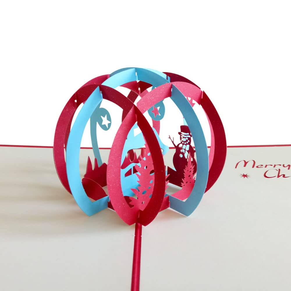 Carte de vœux à Anneau Rond en papier d'art et finition laser 3D