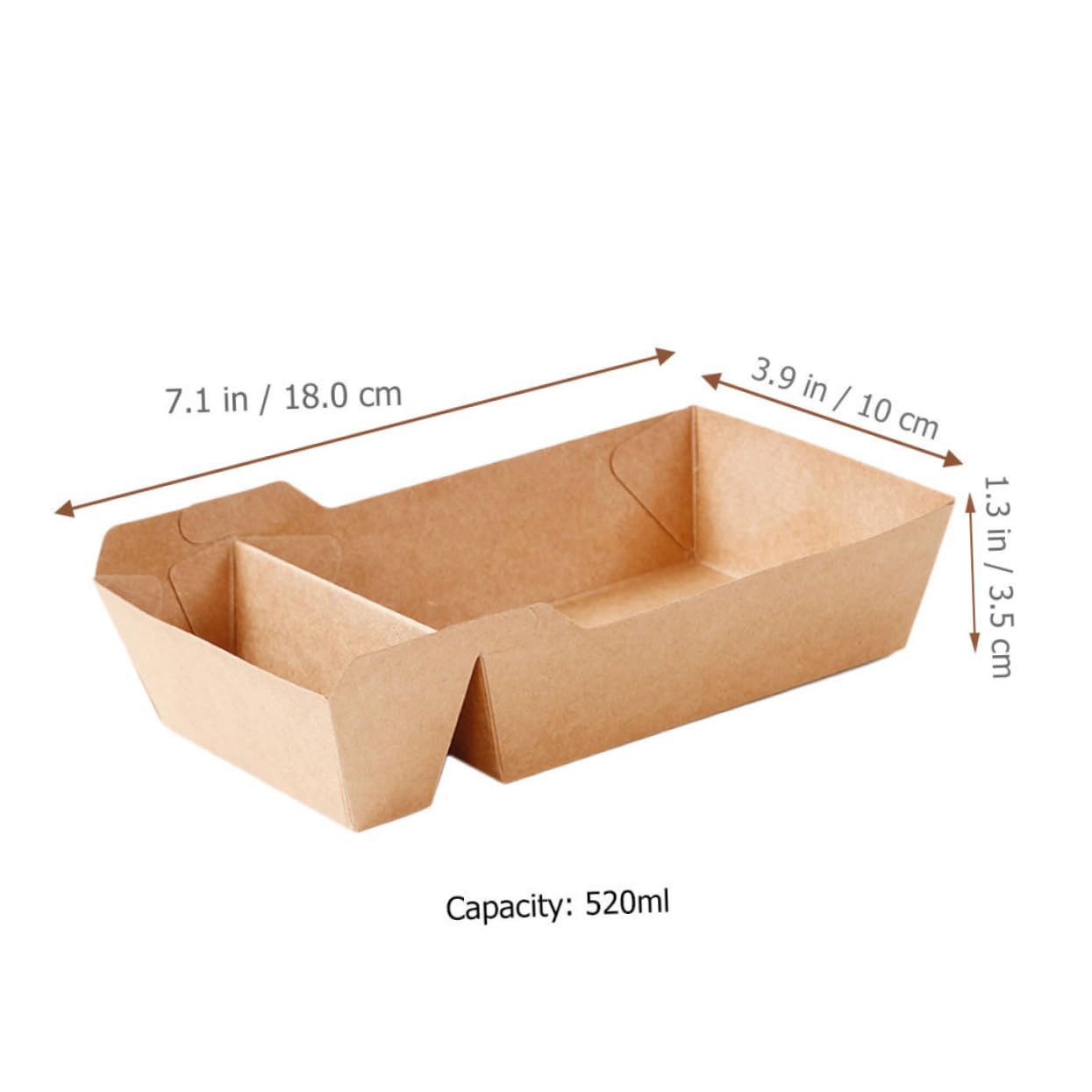 PRETYZOOM 30Pcs Paper Snack Boxes Double Compartment Food Containers for Fries Popcorn and Candy Space Saving Design for Parties and Celebrations Each