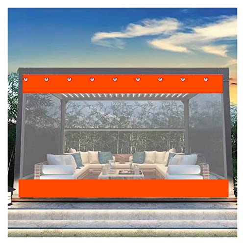 Lona transparente de PVC con ojales para cenador, garaje, invernadero, impermeable, resistente al polvo, resistente al desgarro, ajustable, tamaño (5,6 x 2,5 m)