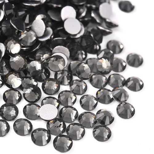 Image of 1440Pieces SS10 /2.7-2.9mm Flat Back Crystal Rhinestones Round Gems for Nail Art,Black Diamond