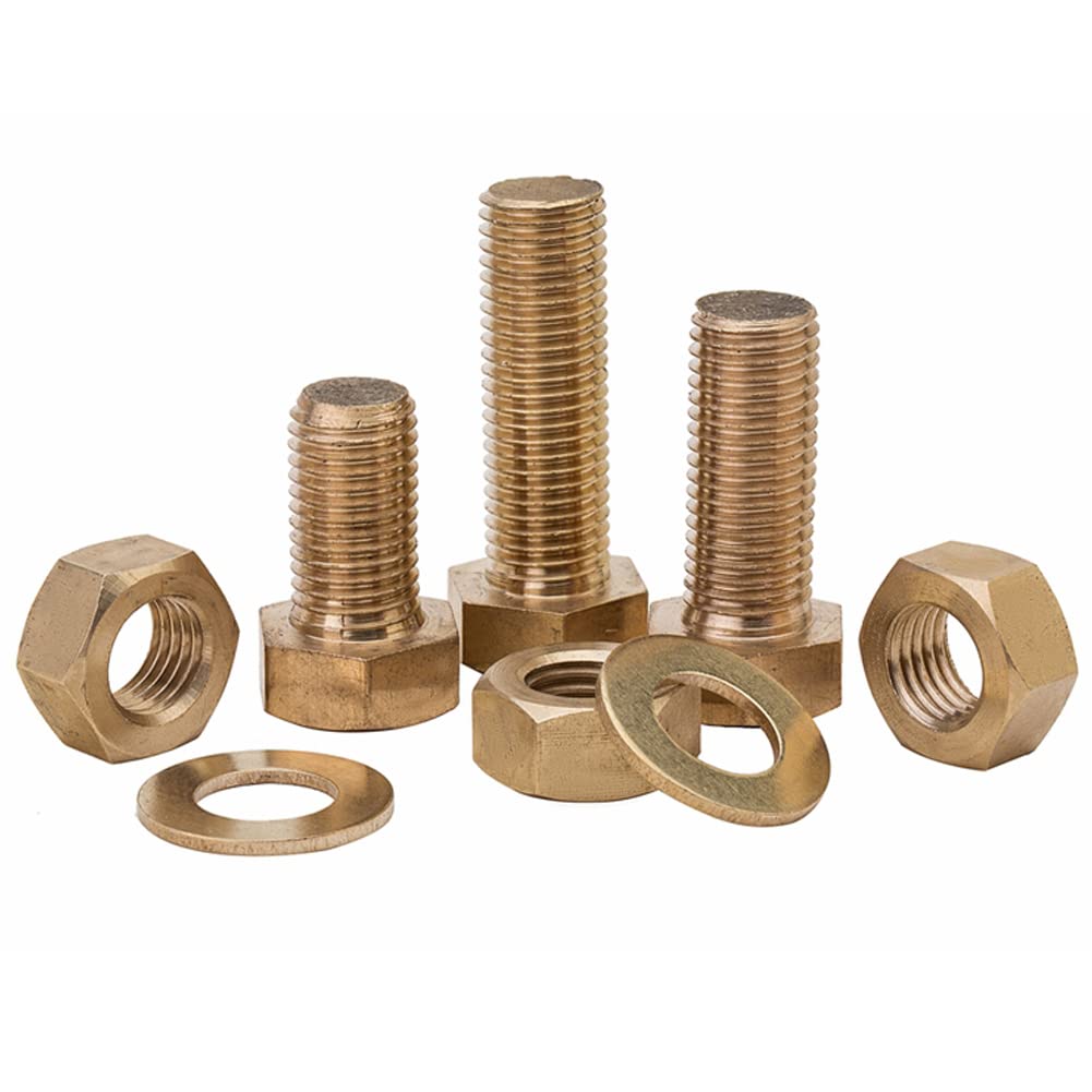 Kit di rondella piana e dado esagonale in ottone da 50 pezzi, M6 x 25 mm, adatto per macchine elettriche, ecc.