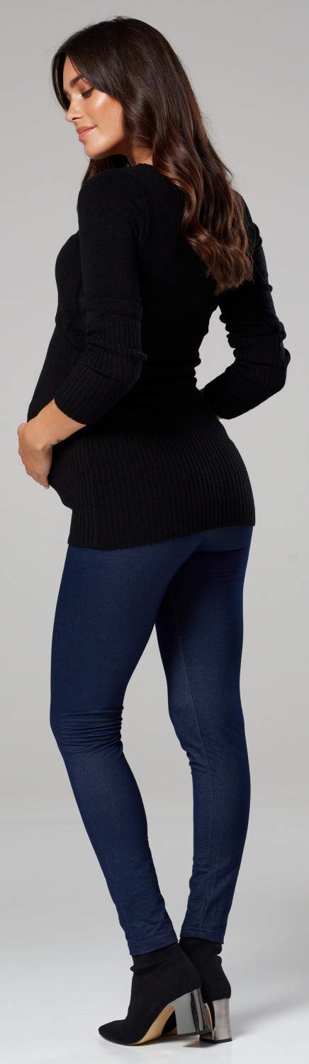 Happy Mama.Premaman L'Allattamento al Seno Maglione Manica Lunga V Collo.454p (Nero, IT 44/46, L/XL)