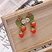 WLWDBY Handmade Hand-Sculpted 925 Sterling Silver Cute Strawberry Jewelry Earrings - Hand-Painted Resin Cute Kawaii Fruit Jewelry for Women Summer Gift