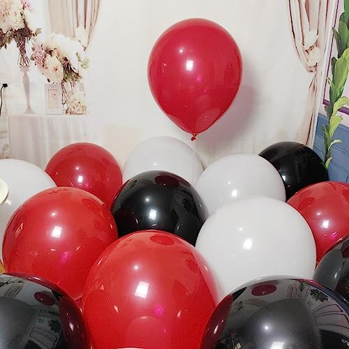 Image of 90 Pack 18 inch Red Black White Balloons 30 of each of the 3 colors Red White Black Latex Party big Balloon Bulk for Various Party Events Decorations