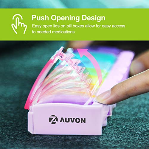 image for AUVON Weekly Pill Organizer Arthritis Friendly, BPA Free Travel 7 Day 