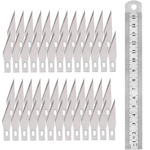 50 Lames De Scalpel Qualité Supérieure - Choix Des Modèles (10, 10A, 11, 12, 13, 15) - Idéal Bricolage Précis, Modélisme, Artisanat