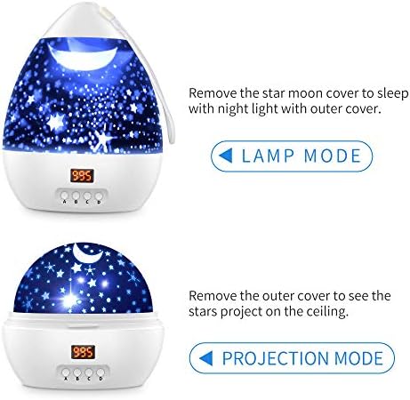 ARTINABS Night Light Projector for Kids Baby, Star Projector 360° Rotation Starlight Projector Light Birthday Projector Lamp for Girl and Boy Bedroom Christmas Gift Decorations