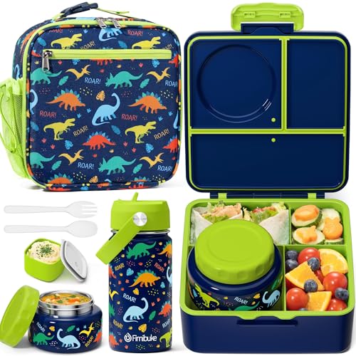 Fimibuke Kids Bento Lunch Box with Thermos