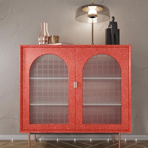 VEELIKE Möbelfolie Glitzer Tapete Rot Glitzerfolie Selbstklebende Folie Glitzer Tapeten Wohnzimmer Glitzerpapier Klebefolie Möbel… – Ansicht 3