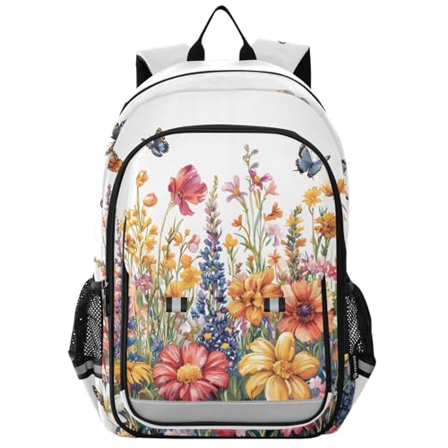 senya Fragrance Of Flowers Backpack Water-Resistant Bag Lightweight Bookbags with Reflective Strip