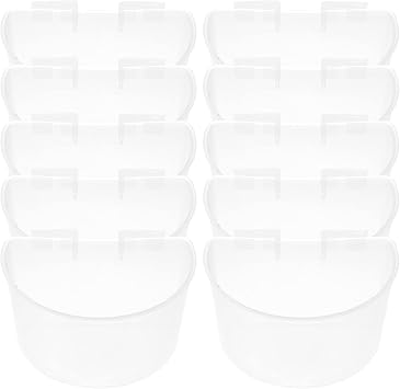 10pcs Pigeon Water Cup Thickened Pp Feeder for Birds | Pigeon Water Cup, Sand Cup Design, Bite Resistant and Easy to Clean, 10pcs Pack