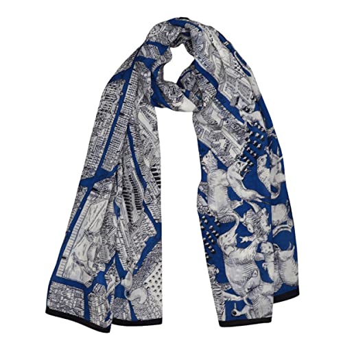 INOUI EDITIONS イヌイエディションズ ウォッシャブルウール100％ 100cm×190cm ストール スカーフ100 (TURGOT, BLUE)