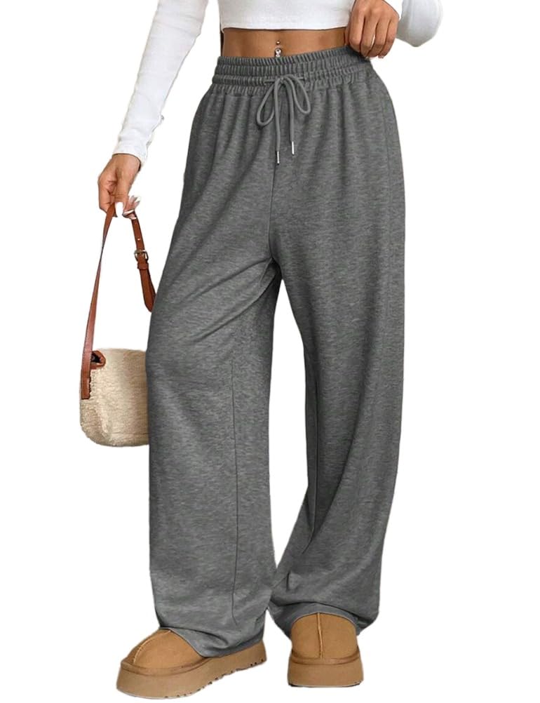 Kinghua Wide Leg Sweatpants Women Spring Summer Lounge Pants Elastic High Waist Slacks Casual Palazzo Pants