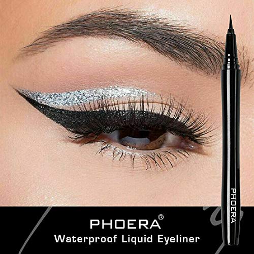 AQUAPURITY PHOERA® WATERPROOF LIQUID EYELINER PEN BROWN BLACK AND 4 MORE COLOURS SMUDGE PROOF EYE LINER LONG LASTING MAKEUP COSMETICS UK (101 jet black) - Image 6