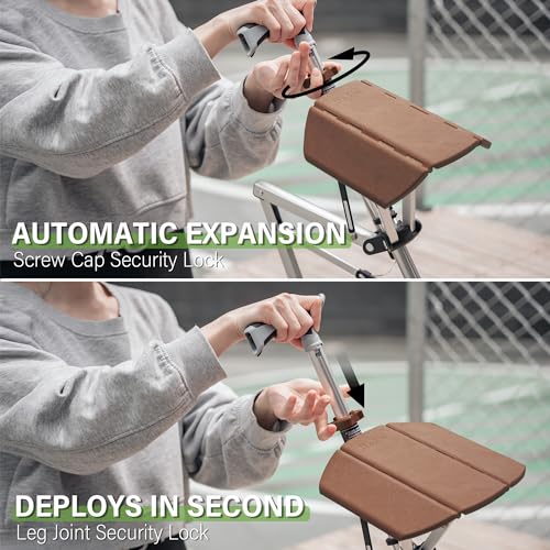Image of STEP2GOLD Ta-Da Chair, Portable Trekking Hiking Pole, Folding Walking Stick with Seat, Walking Cane with Chair, Foldable Chair, Lightweight Aluminum, Easy Carry and Storage, Anti-Slip