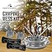 Mess Kit for 2 Person - Camping Kitchen and Utensil Set, Picnic Dish Set, Stainless Steel Dinnerware With Plate, Bowl, Cup for Backpacking