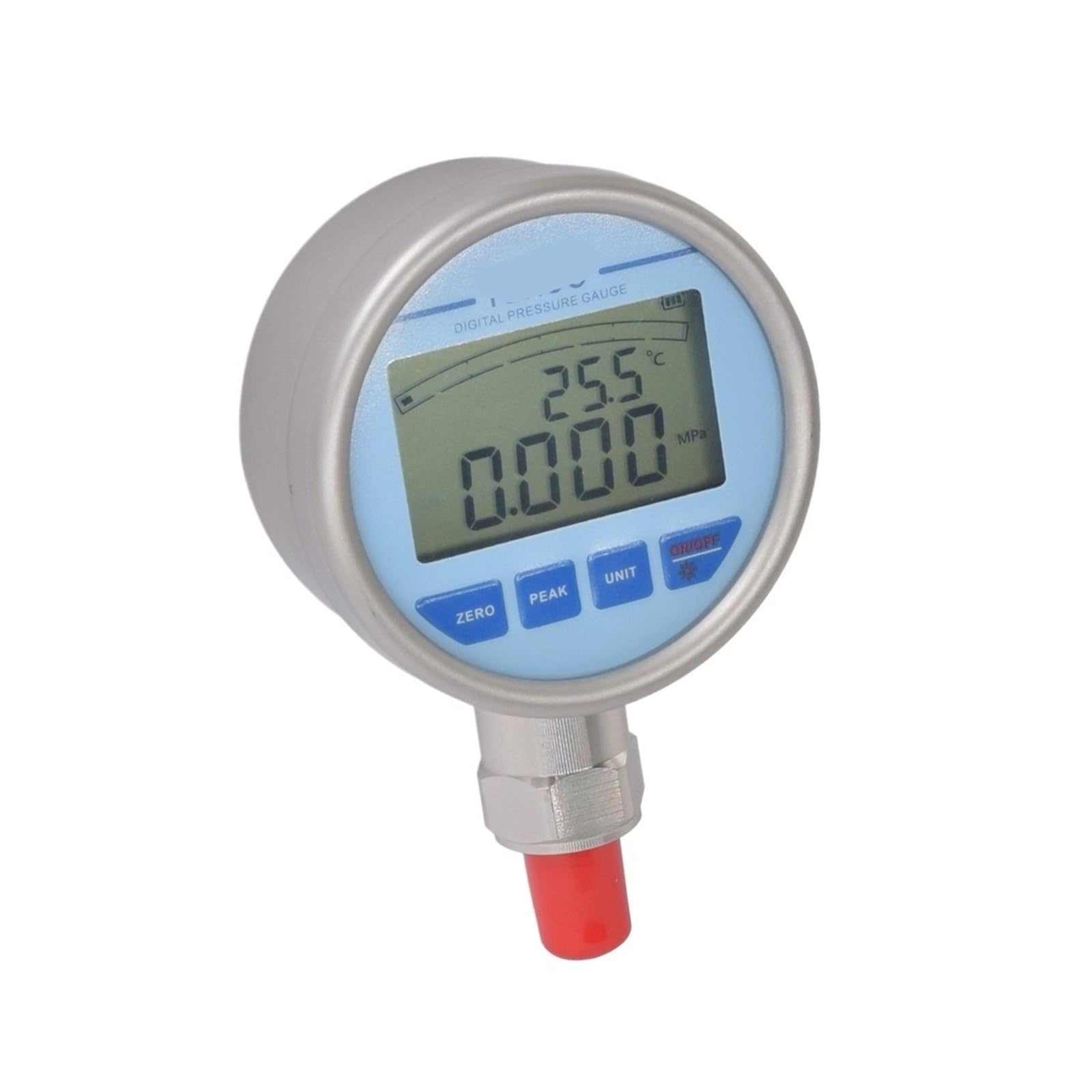 Manómetro digital de precisión, precisión 0,1% FS Manómetro de 80 mm con batería y pantalla digital‌(0-600Kpa)