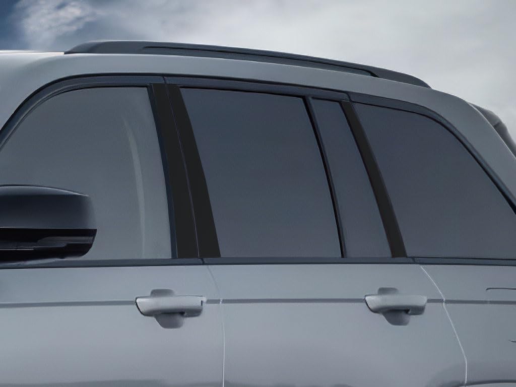 Rvinyl Pillar Post Pre Cut Window Trim Kits in Matte Black Compatible with Jeep Cherokee 2021-2023 L - Adhesive Backs