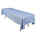 LinenTablecloth 60 x 126-Inch Rectangular Polyester Tablecloth Blue & White Checker