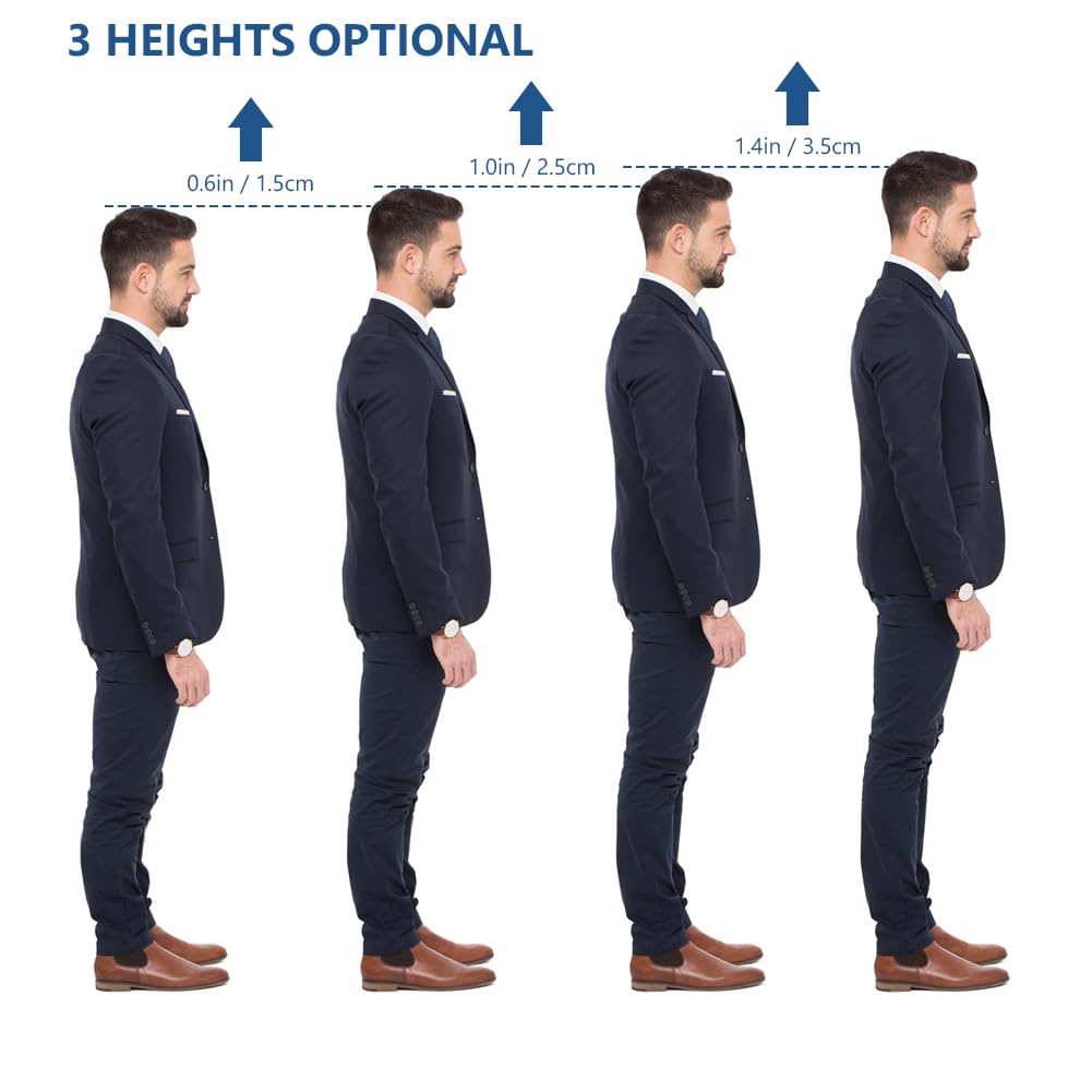 Aomig Plantillas Altura Hombre Alzas Zapatos Aumento Altura Soporte Talón Amortiguación
