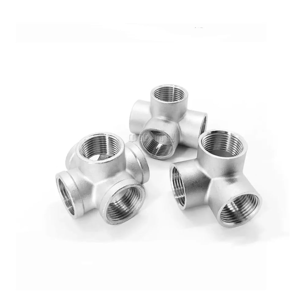 1/4" 3/8" 1/2" 3/4" 1" 1.25" 1.5" 2" BSPT Female 3 4 5 Ways Corner Cross 304 Stainless Steel Pipe Fitting Connector Water Gas NWPNLXEA(3 Ways,1-1l2 BSP)