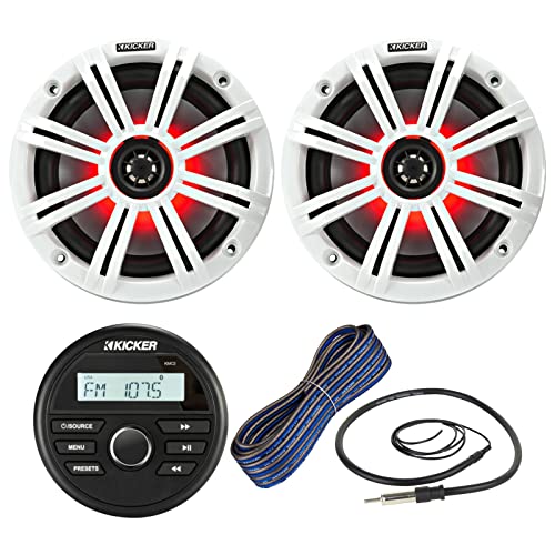 Reproductor Bluetooth Kicker Marino con 2 Bocinas LED 6.5" miniatura 1