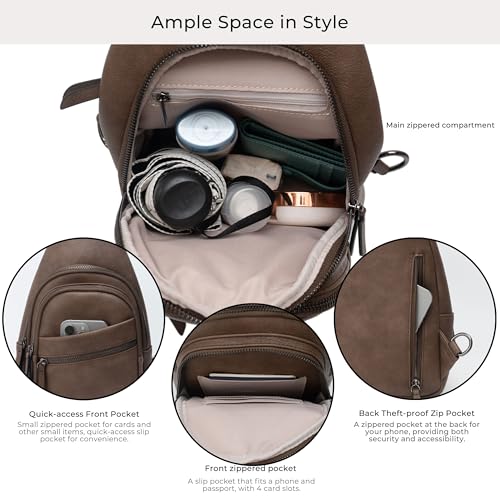 Image of Alldaily Large Sling Bag for Women Crossbody Purse Leather Fashionable Trendy Chest Bag for Travel, Fanny Pack (Chocolate)