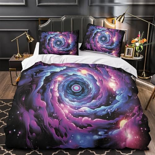 Housses de couettes galaxie 3D parure de lit microfibre grand format