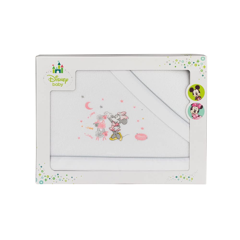 Interbaby Sábanas de coralina para cuna Minnie Mouse blanco y gris