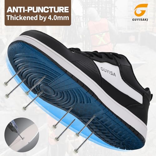 Steel Toe Shoes for Men Women Splash-Proof Work Shoes for Men Cushioning Men's Safety Shoes Soft Sole Steel Toe Sneakers Industrial Construction Warehouse Shoes3