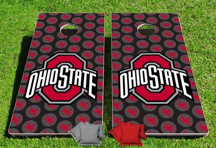 Ohio State Buckeyes Blackout Premium Pro Cornhole Bean Bag Toss Game 24x48 with 8 Regulation 16oz Bags