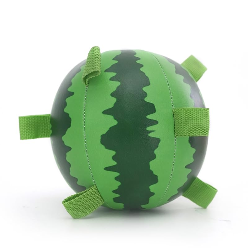 Gtoulkxn Interactive Dog Football: Tail-Wagging Fun Dog Toy with Extra Durable Straps, Ideal for Exciting Playtimes & Water Games for Small & Medium Dogs Ball 18 cm(watermelon)