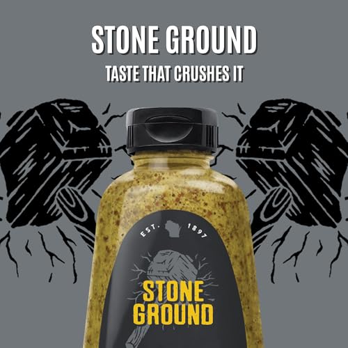 Image of Koops' Stone Ground Mustard - Old-Fashioned Mustard, Gluten-Free, Kosher, Non-GMO, Made in the USA, From Quality Seeds, Robust and Coarse Flavor, Pack of 12