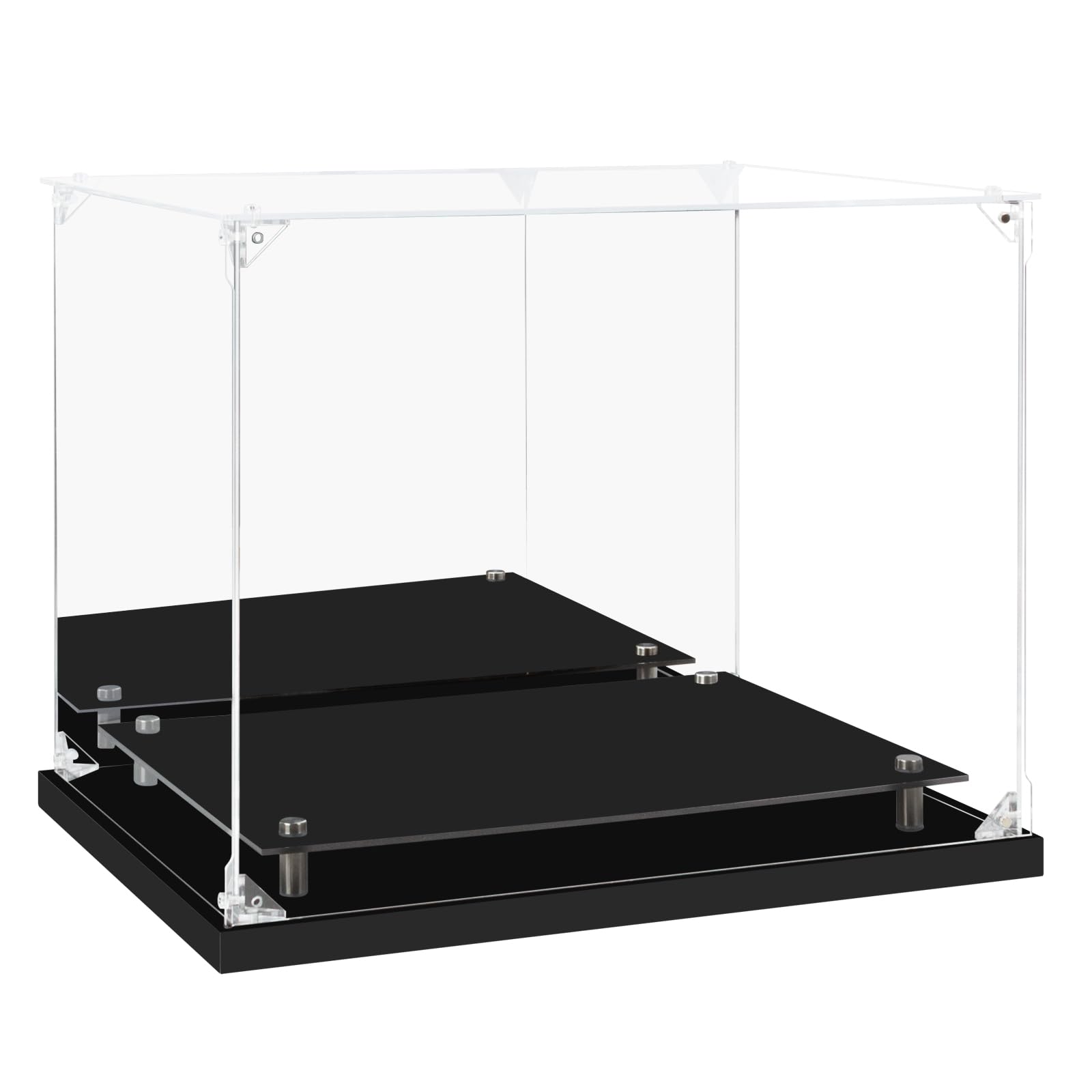 Vitrina de casco de fútbol, vitrina de acrílico con parte trasera de espejo, a prueba de polvo, transparente para coleccionables, figuras, Lego, modelos, juguetes (38 x 29,2 x 31 cm)