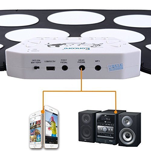 Eoncore Portable Roll Up Drum Pad Kit For Kids Usb Interface Silicon Digital Drum Set With Stick Foot Switch Pedal #TOP2