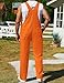 Yuanbang Overalls for Men Work Utility Coveralls Fashion Bib Romper Jumpsuit with Zipper(Orange,L)