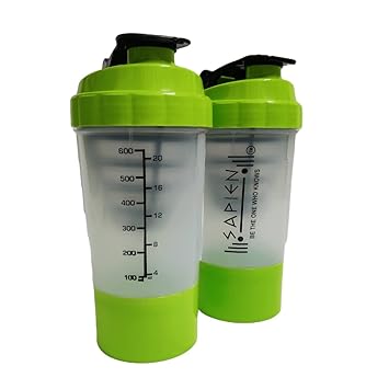 Premium Shaker/Sipper Bottle 500 ML (Neon Green) 100% Leakproof BPA Free Toxins Free Protein Shaker Bottle