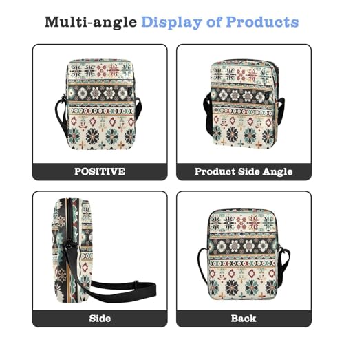 messenger bag crossbody Shoulder Bag For Woman Cross Body Purse Adjustable Strap for Travel Travel- Boho Coloful Stripe4