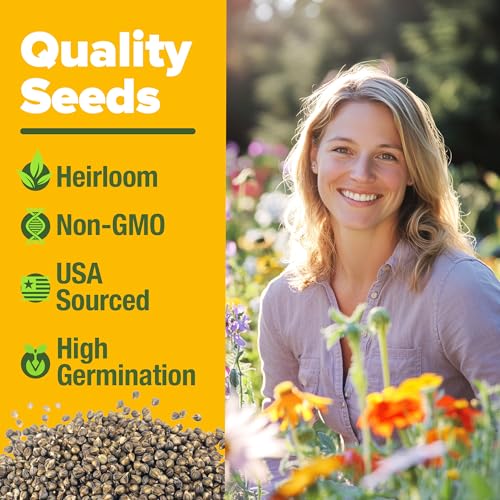 Image of HOME GROWN Wildflower Seeds Bulk Mix | 110,600+ Non-GMO Annual Flower Seed for Planting | 21 Varieties for Butterfly & Pollinator Garden | 3 oz