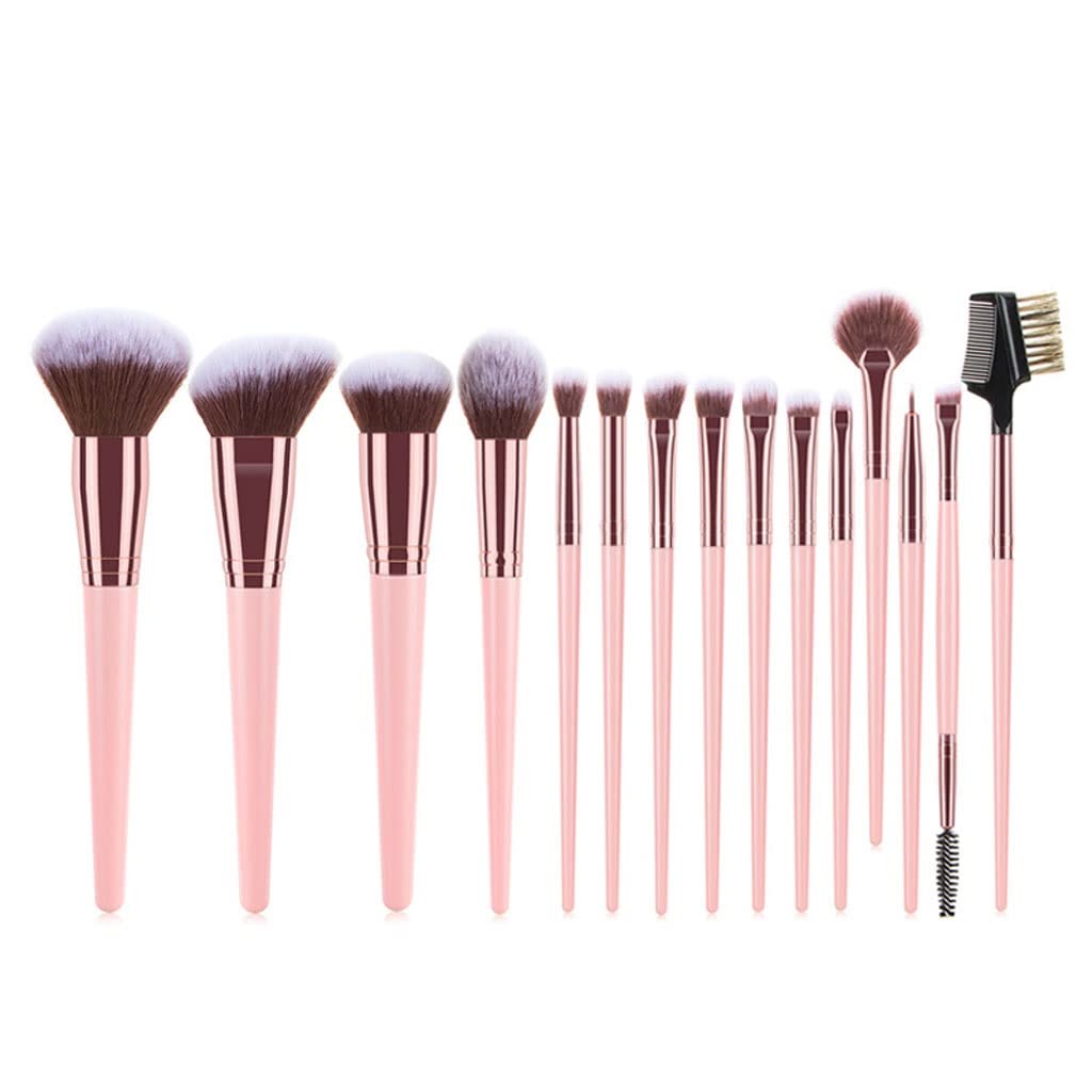 Ensemble de 15 pinceaux Grand Pinceau à Poudre Libre Blush Eye Shadow Brush Outils de Maquillage de beauté(Argento)