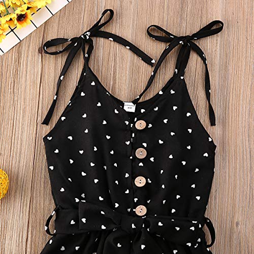 Toddler Kid Baby Girl Strap Sleeveless Romper Halter Heart Jumpsuit Bodysuit Shorts Overalls Summer Outfits Set4