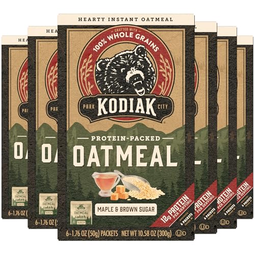 Kodiak Instant Oatmeal Packets, Maple Brown Sugar, High