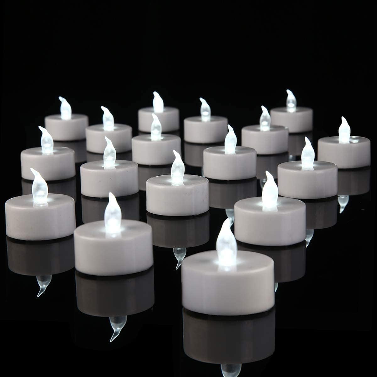 VETOUR LED Tea Lights Candles Battery Operated :50PCS Flickering Fake Tealights 200 Hours Last Electric Candle for Votives,Festival celeration
