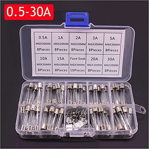 Fusible du tube de verre de la voiture kit assorti 0.5-30A pour aspirateur auto