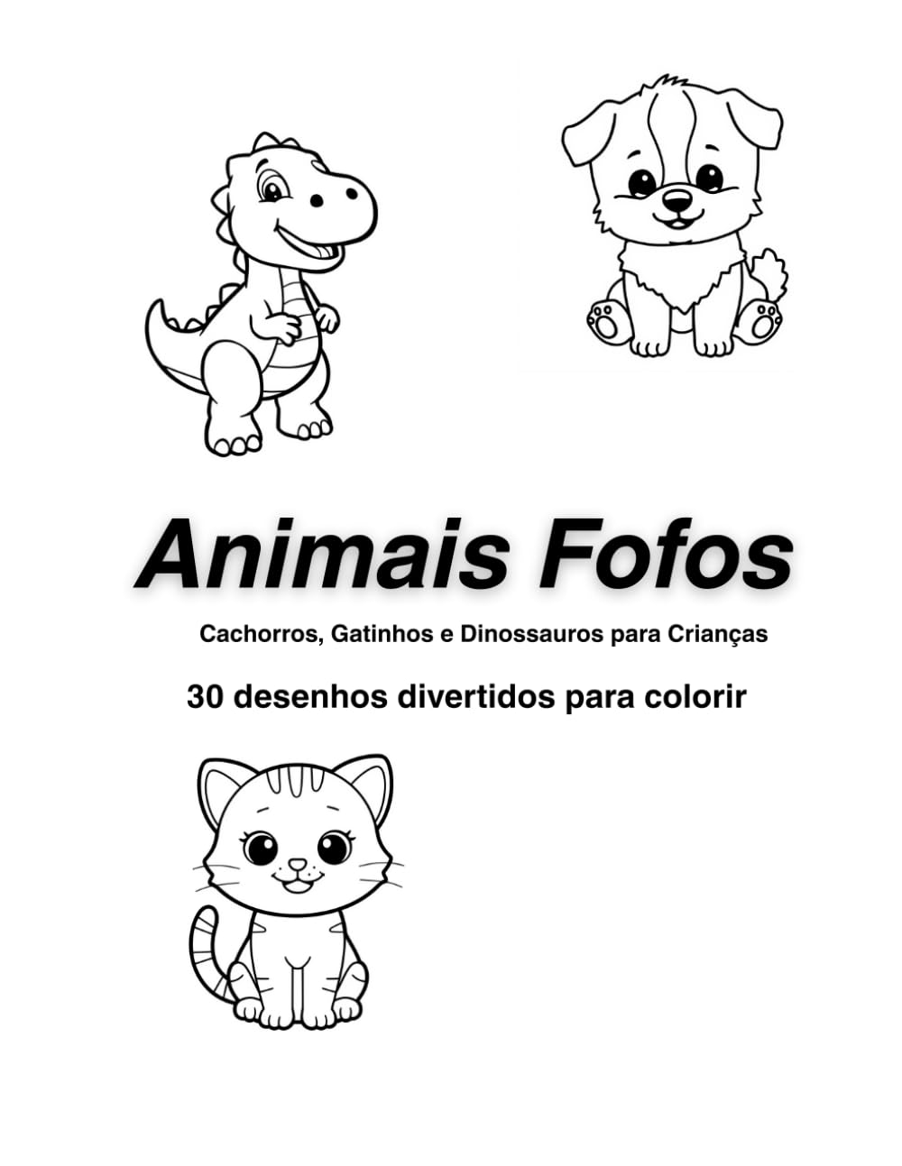 Animais Fofos: Cachorros, Gatinhos e Dinossauros para Crianças